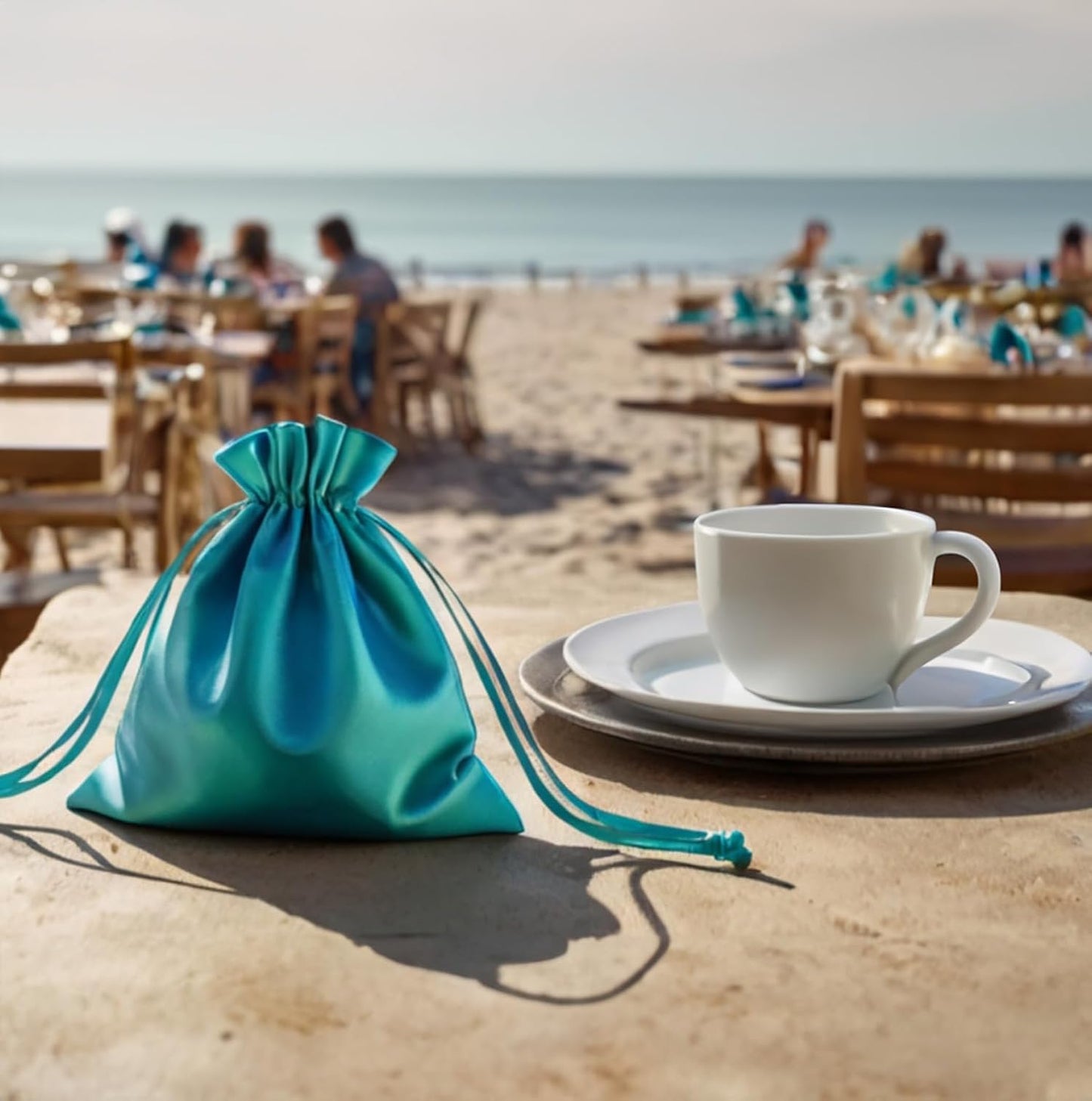 5" x 8" Teal Satin Gift Bags, Jewelry Bags, Wedding Favor Drawstring Baby Shower Christmas 50 per Pack