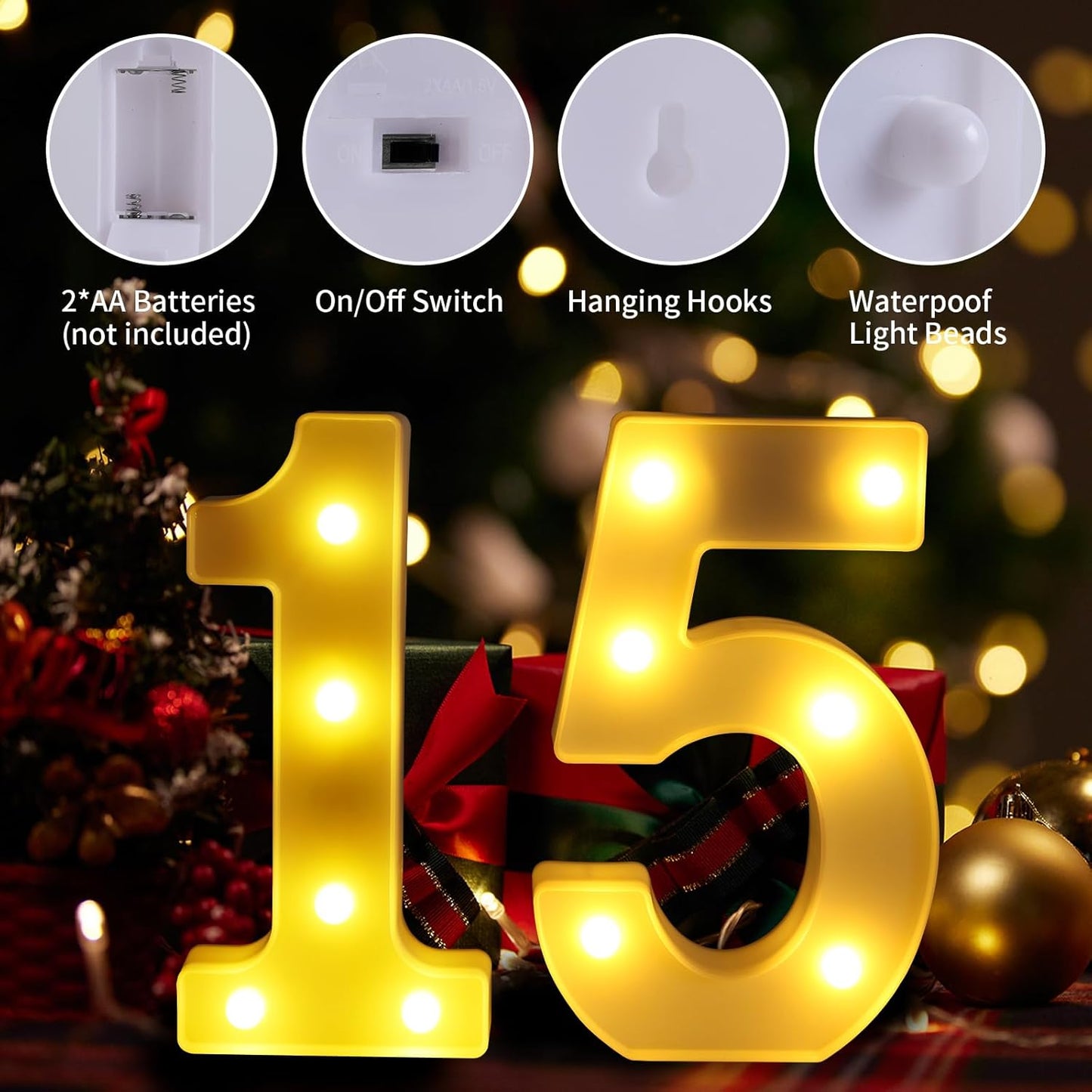 15th Birthday Decorations For Girls and Boys,15 Light Up Numbers Quinceanera Decorations,Numero 15 Decoracion Para Quinceanera,Centros De Mesa De 15 Anos,Arreglos De Mesa Para 15 Anos