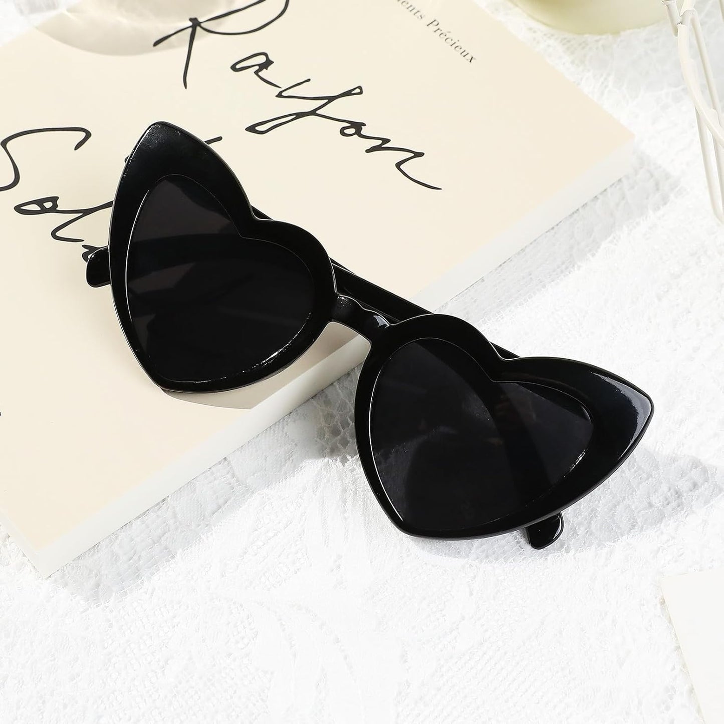 YOGFIT Heart Sunglasses for Women Fashion Classic Love Eye Protection Sunglasses Vintage Cute Heart Sunglasses
