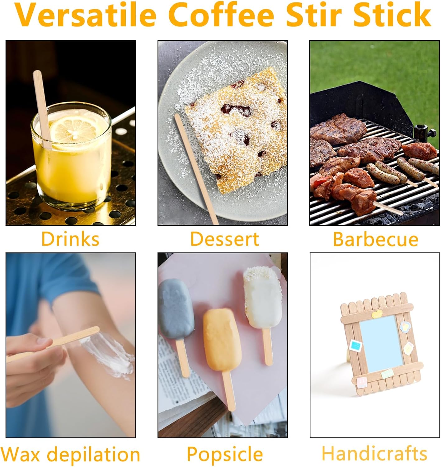 1000 Pack Birch Wood Coffee Stirrers, 7.5 Inch Sturdy Coffee Stir Sticks, Smooth Round Ends, Splinter-Free Disposable Stir Sticks for Coffee, Cocktails, Office, Home Use