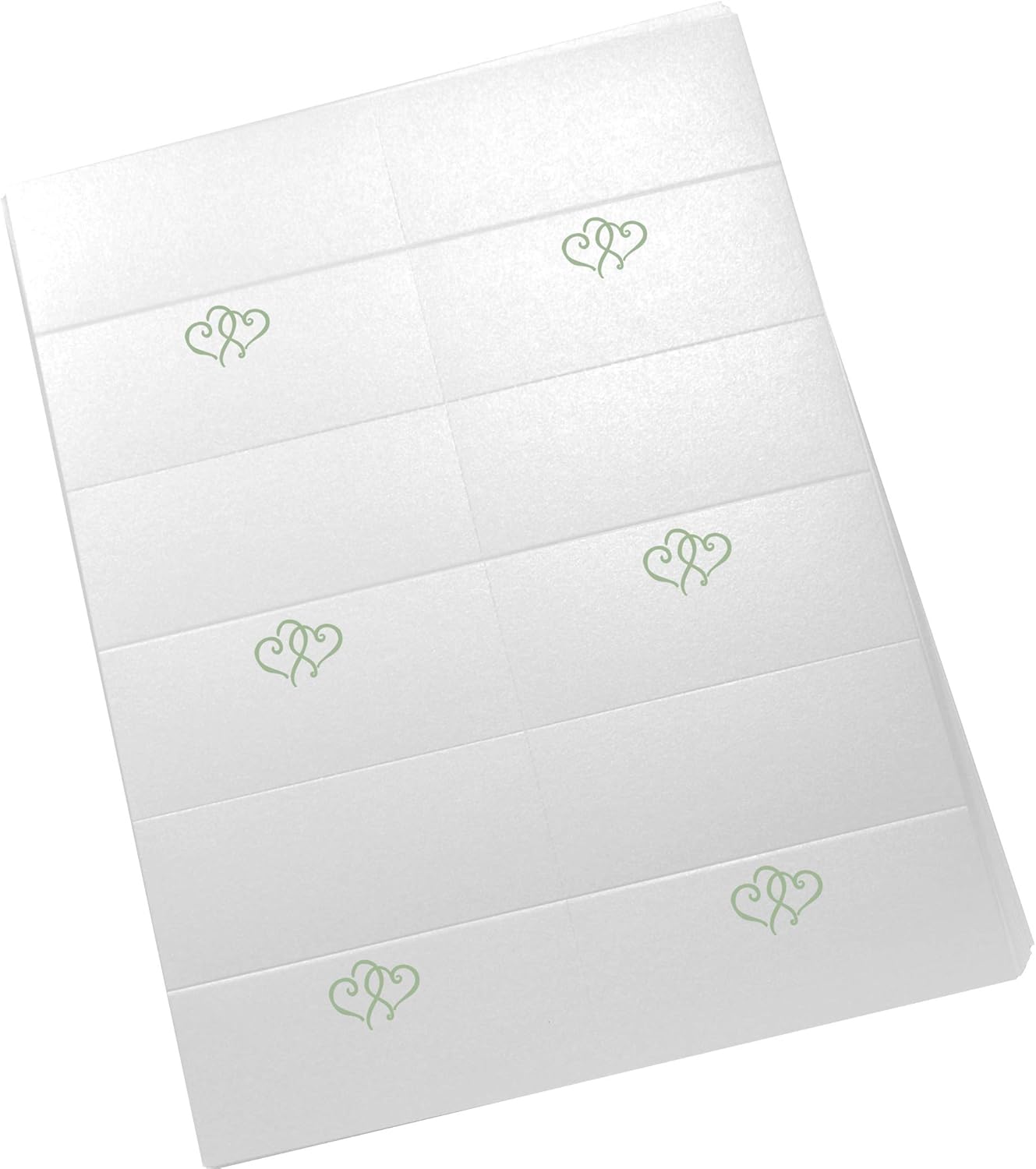 Linked Hearts Printable Place Cards, Sage (Choose Color), Set of 150 (25 Sheets), Laser & Inkjet Printers - Wedding, Party, Dinner, and Special Events - Made in the USA