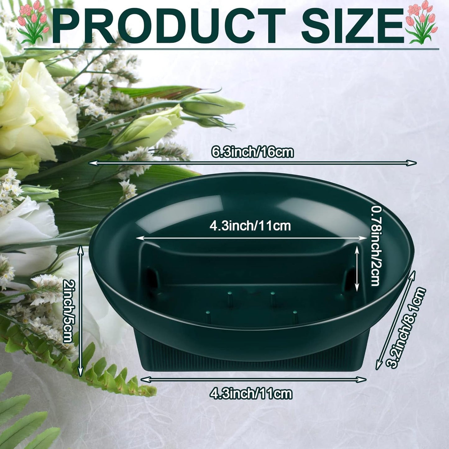 Karenhi 12 Pcs Floral Supplies Green Bowls for Flower Arrangements Large Size 6.3 Inch Floral Foam Bowls for Arrangements Holiday Wedding Fresh Flower Decoration Supplies (Foam Not Include)