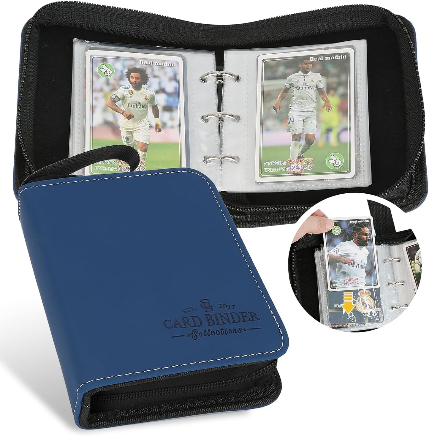 Trading Card Binder, Card Collection Binder Album Folder with 80 Side Loading Pockets, 1 Pocket Trading Card Album Folder for TGC,MTG, Baseball Cards, Yugioh