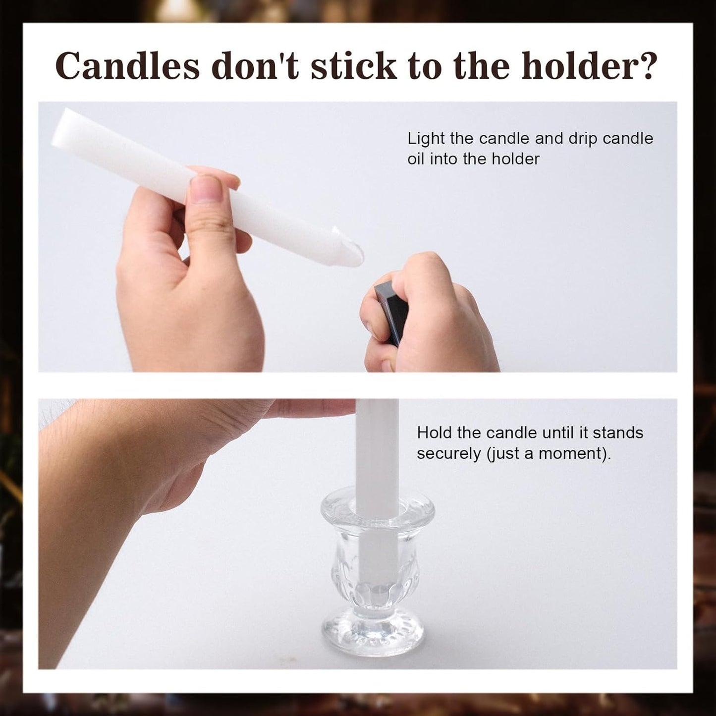 36 Pcs Candlestick Holders 2 Style Taper Candle Holders Bulk Small Glass Candle Holder for Wedding Table Centerpiece Home Party Decor