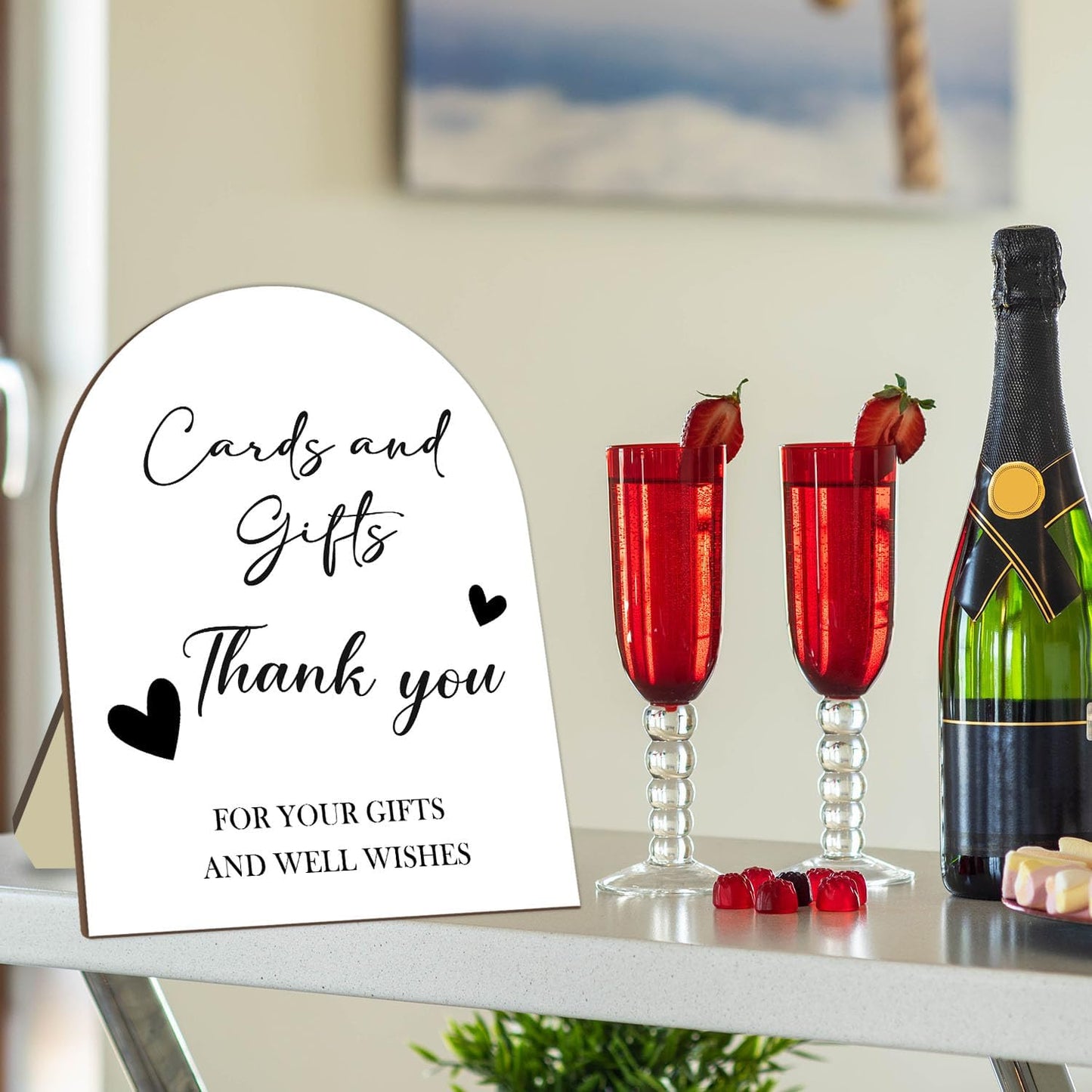 Cards and Gift Sign, Minimalist Wedding Decoration Sign, Thank You Gifts for Friends, Bridal Shower Baby Shower Favors, Bridal Shower Baby Shower Party Supplies 9 * 11IN