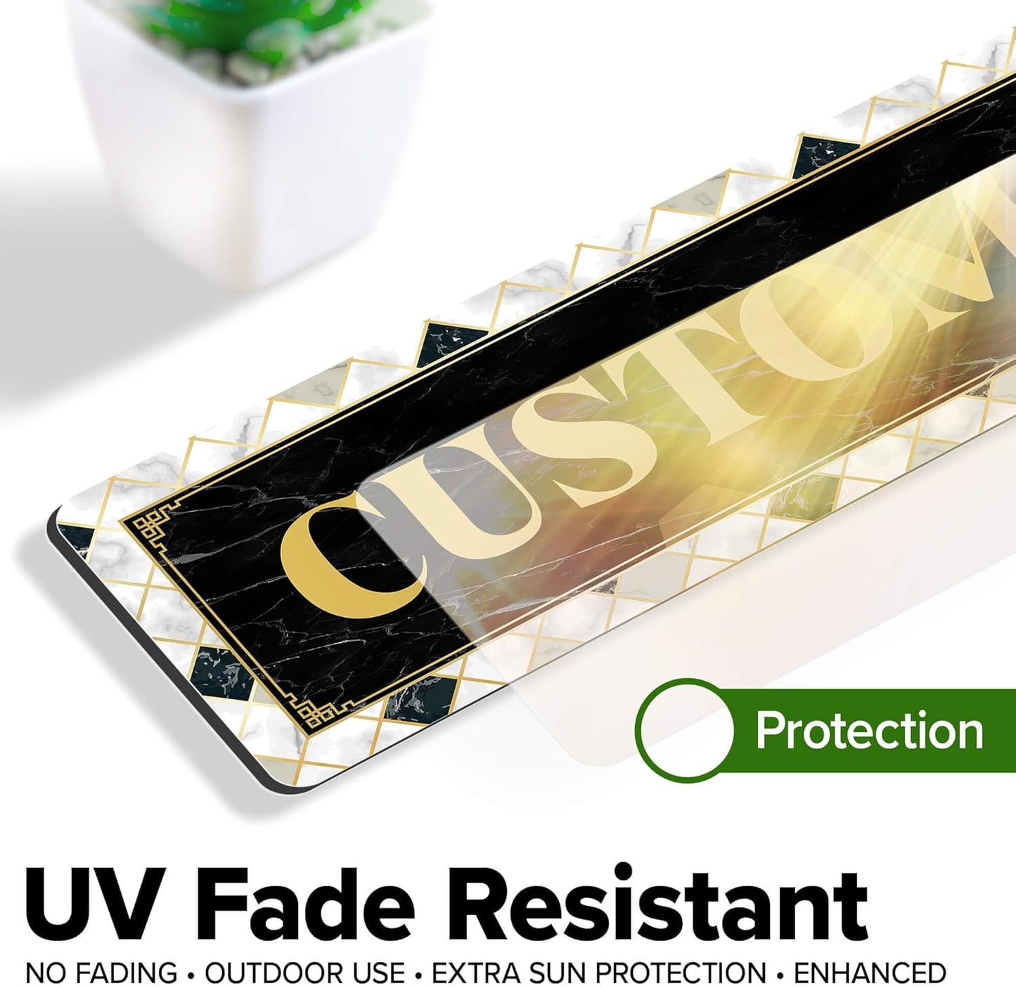 Custom Sign, Custom Street Sign, 11 Font Colors, 13 Font Styles, 4 Hole Options, 22 Sizes, 3x12 Inches, Rust Free DiBound, Fade Resistant, Made in USA by My Sign Center (Marble Tile)