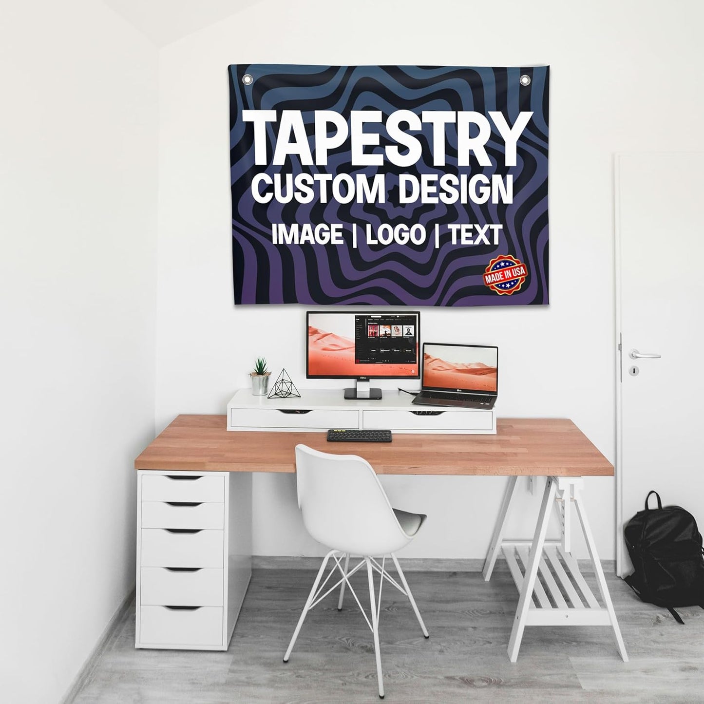 Personalized Tapestry by DreamController | Custom Wall Hanging for Home & Events | Add Your Photo, Text, or Logo | HD Printed Fabric | Made in the USA