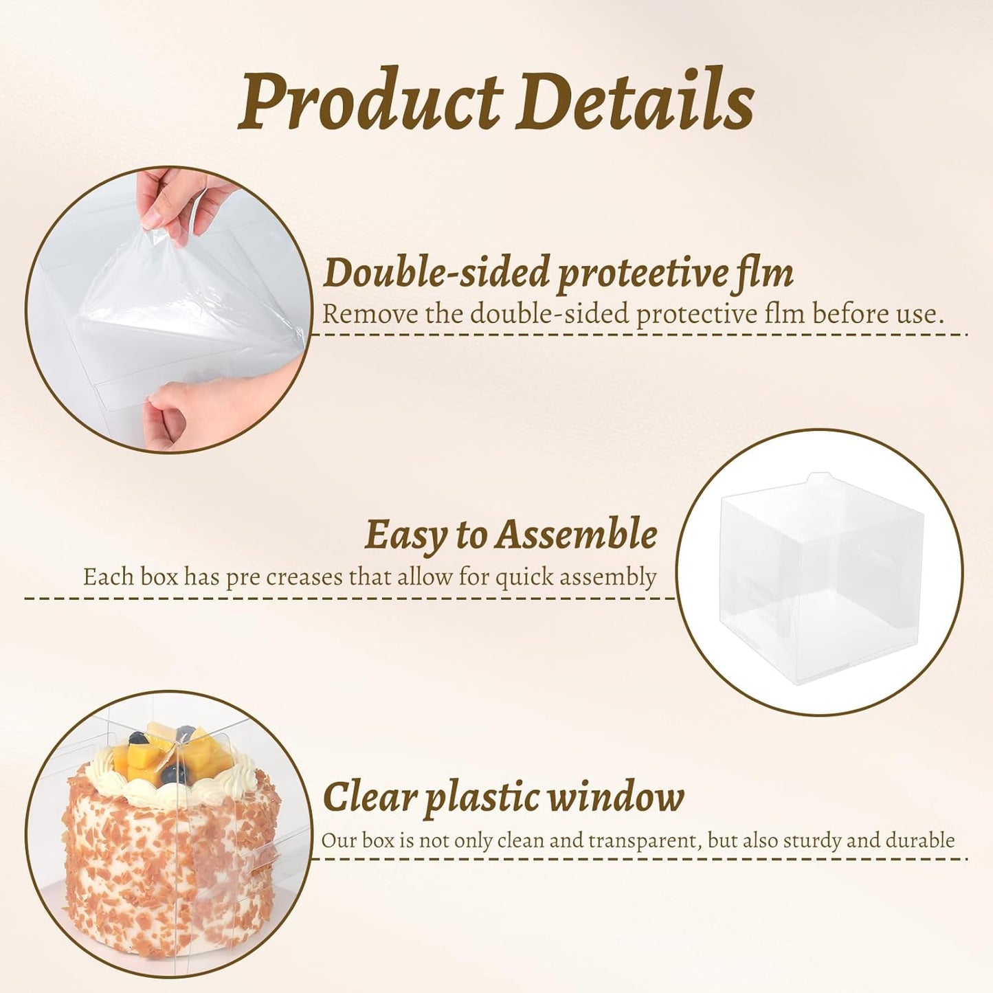 2 inch Clear Cake Boxes 30 Pack - Transparent Bakery Boxes with Handles for Cupcakes, Donuts, Chocolates & Party Treats - Perfect for Weddings, Birthdays (2 inch/30 pcs)