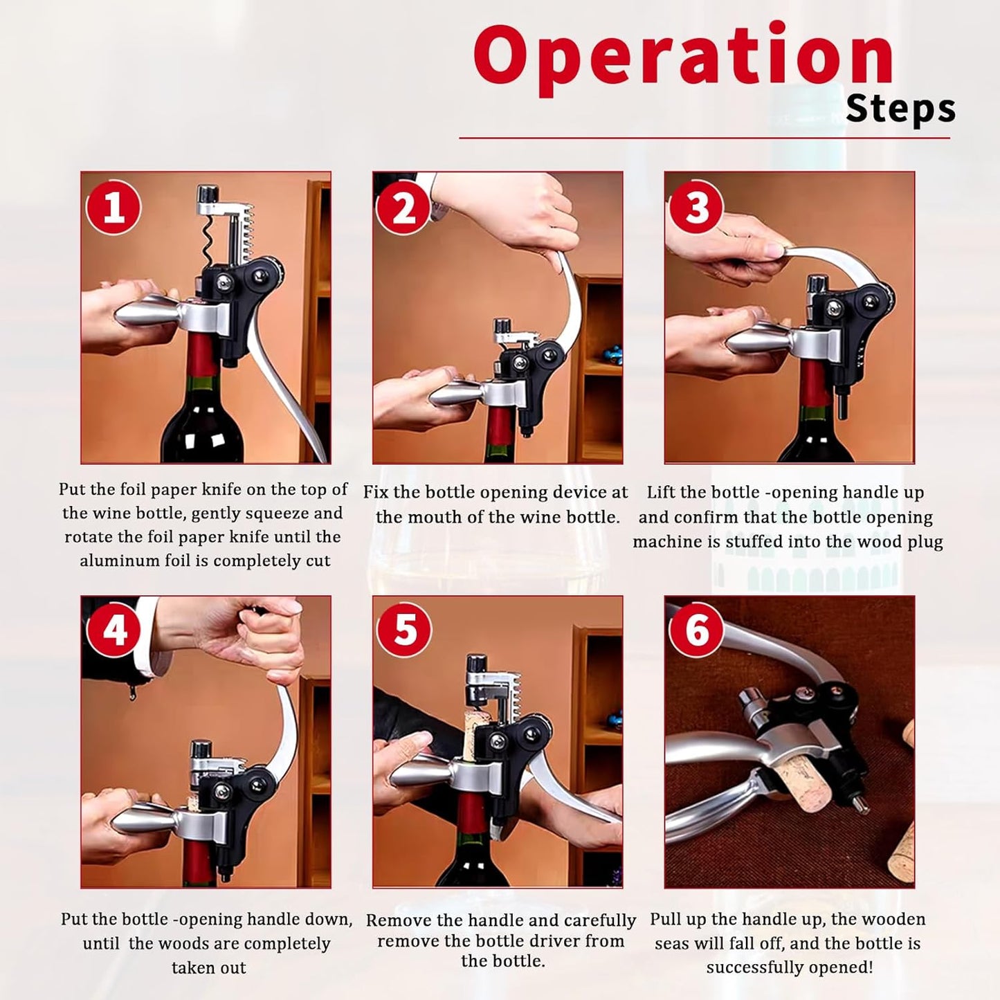 DEMARRE Silver Rabbit Corkscrew Wine Opener, Luxury Wine Bottle Opener, Zinc Alloy Corkscrew Set for All Wines, Includes Opener, Foil Cutter, Wine Stopper Pourer, Drip Ring, Black Gift Box