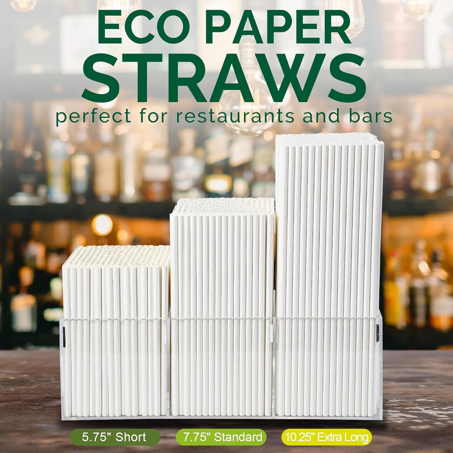 [500 Bulk] 5.75 inch White Small Paper Straws for Kids, Milk Cartons, Cocktail, Coffee, Short Drinks - Eco Friendly Disposable Drinking Straws