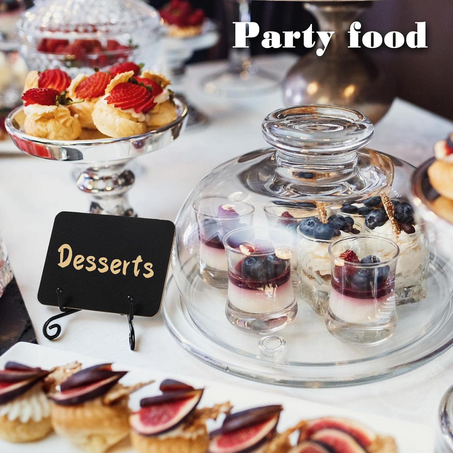 12 Pcs Mini Chalkboard Signs for Food Labels 4"x3"Small Chalkboards-Label with Metal Stand Buffet Food-Signs for Party Mini Chalkboard Signs with Stand for Party Bakery