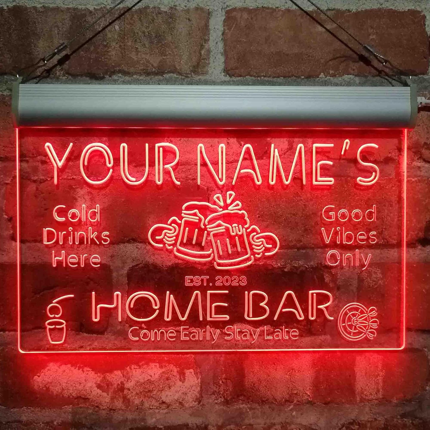 ADVPRO Personalized Your Name Custom Home Bar Beer Established Year Single Color LED Neon Sign 16 x 12 Inches st4s43-p11-tm-r