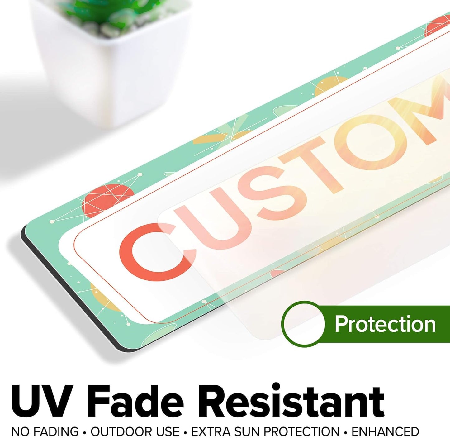 Custom Sign, Custom Street Sign, 11 Font Colors, 13 Font Styles, 4 Hole Options, 22 Sizes, 3x12 Inches, Rust Free DiBound, Fade Resistant, Made in USA by My Sign Center (Mid-Century Modern 2)