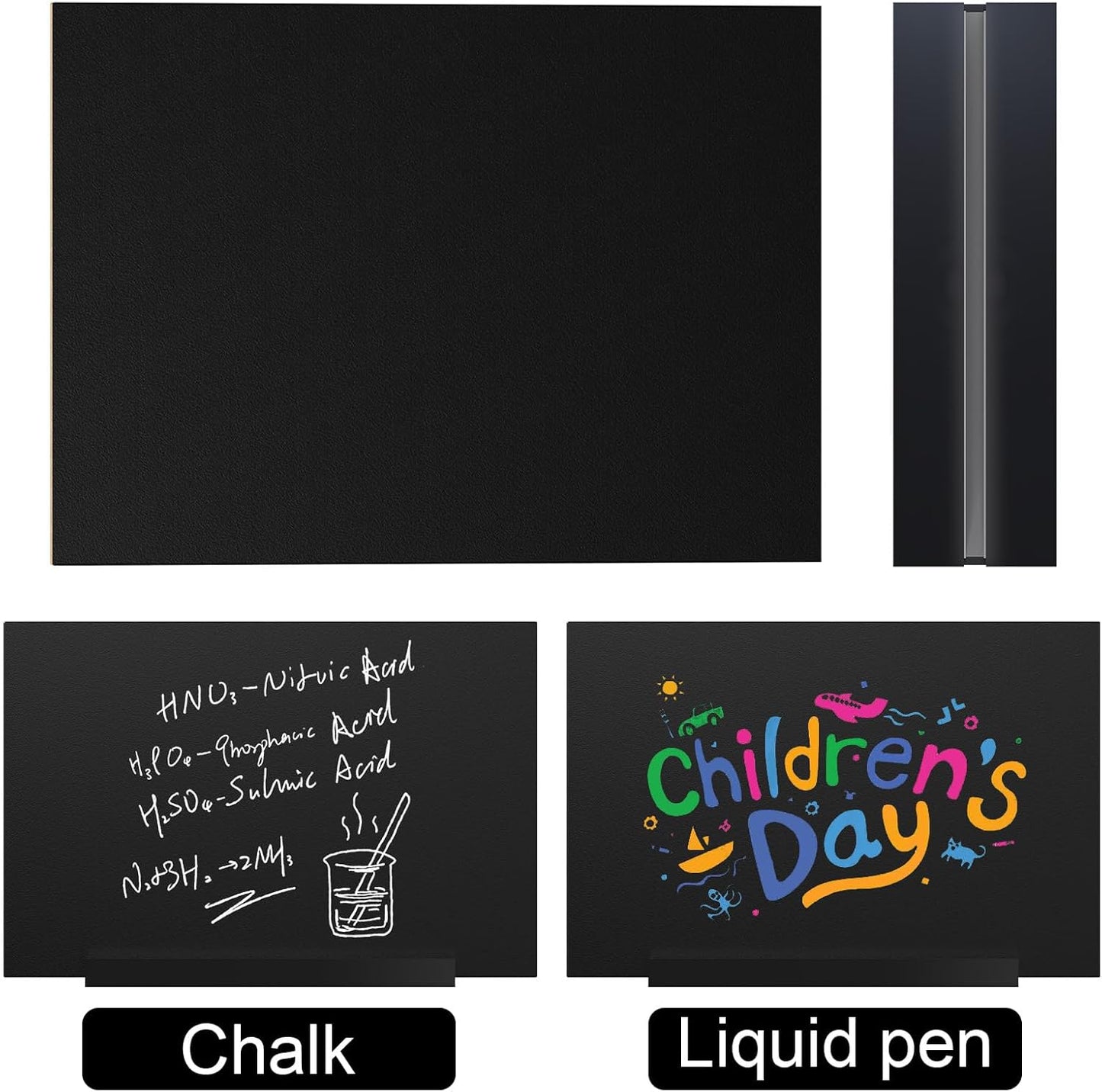 EHWINE Mini Chalkboard Easel Sign Set,8 Pack 6x8 Inch Wooden Boards with Acrylic Base and Liquid Chalk Markers, Reusable Double Sided Tabletop Display for Wedding, Restaurant, Party, Coffee Shop Decor