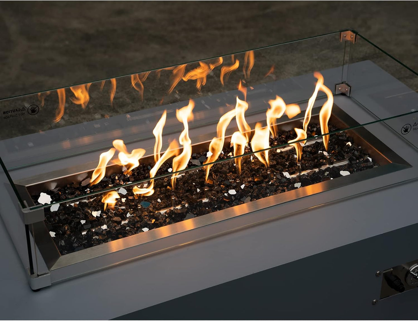 Stanbroil 10-Pound Fire Glass - 1/4 inch Reflective Tempered Fire Glass for Fireplace Fire Pit, Onyx Black Reflective