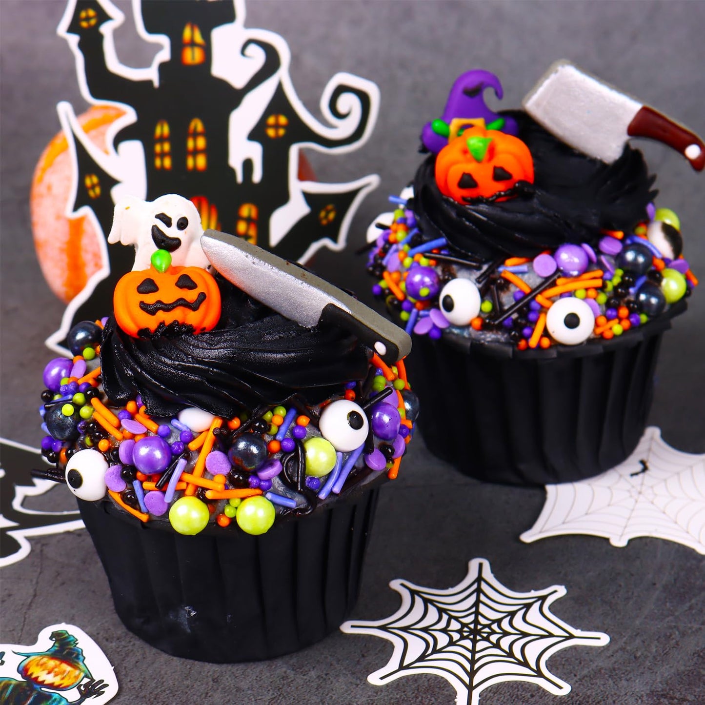 Halloween Sprinkles for Cake Decorating 7ounce, Eyeball Sprinkles for Halloween Party, Sugar Pearl Sprinkles for Cupcake Toppers, Cookie, Ice Cream Decorations Celebrations