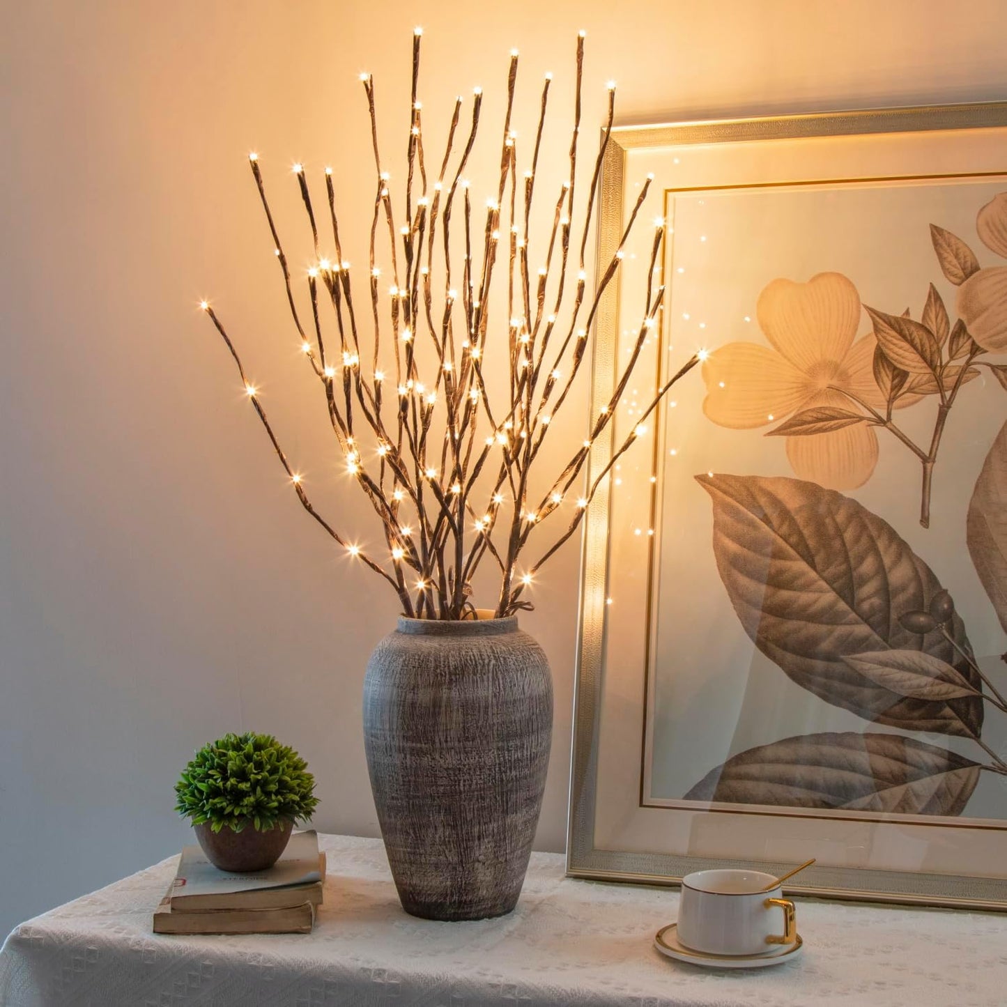 PEIDUO Lighted Willow Branches 30Inch 120 LED Twig Lights, 6PK Tree Branch Pathway Light for Holiday Xmas Decorations Indoor Outdoor Stake Lights