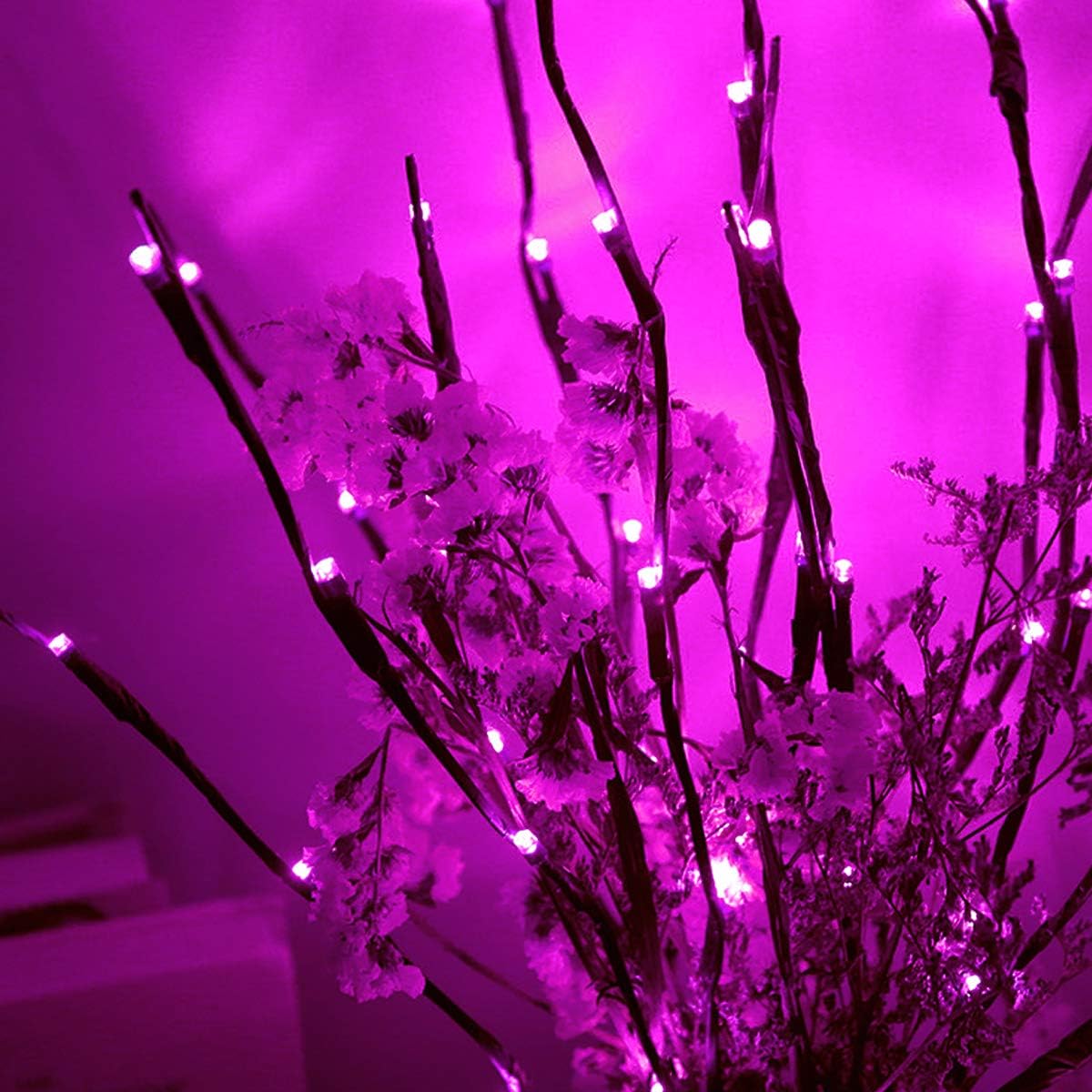 Led Branch Light Battery Operated Lighted Branches Vase Filler Willow Twig Lighted Branch 30 Inch 20 LED for Christmas Home Party Decoration Indoor Outdoor Use Pack of 2 Pink
