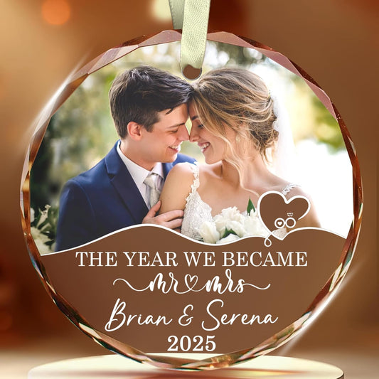 Personalized Our First Christmas As Mr Mrs Christmas Ornament - Wedding Gifts For Couples Married - Mr and Mrs Gifts for Bride Newly Wed - Just Married Decorations Bridal Shower Ornaments