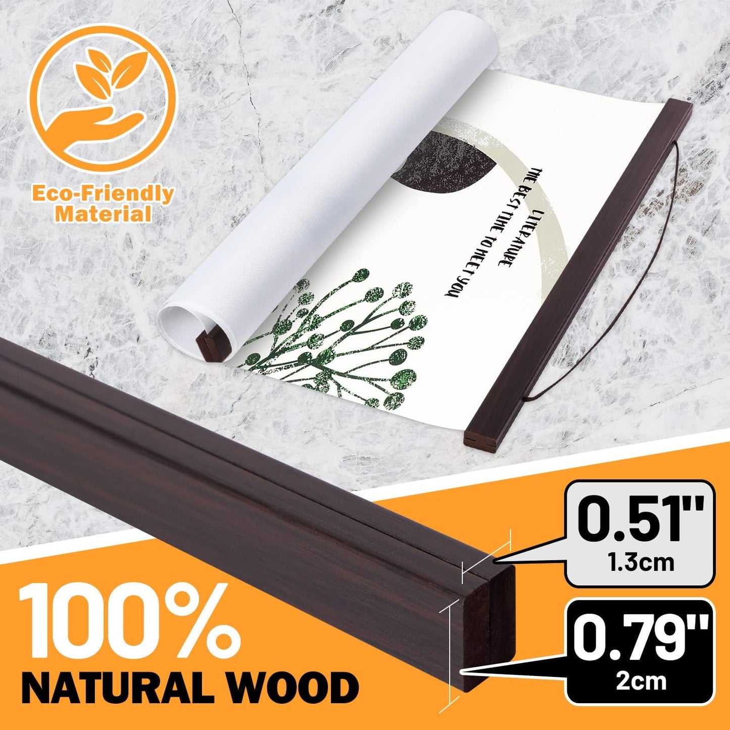 40x27 40x30 40x20 Poster Frame, Magnetic Light Wood Wooden Frame Hanger for Photo Picutre Canvas Artwork Art Print Wall Hanging (1 Pack, 40", Walnut)