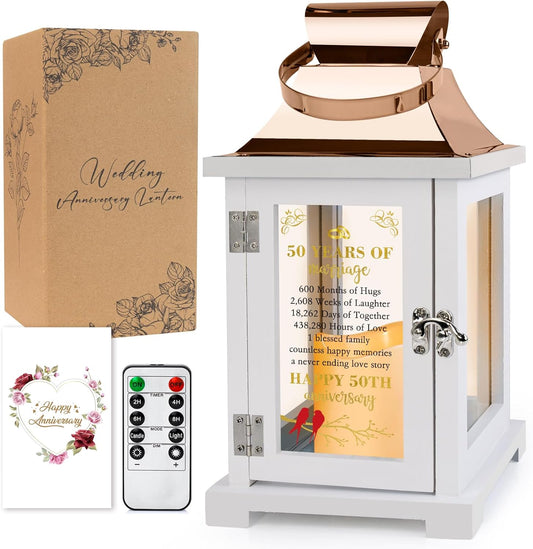 50th Wedding Anniversary Lantern 50th Anniversary Wedding Gifts for Couple Parents Grandparents Husband Wife