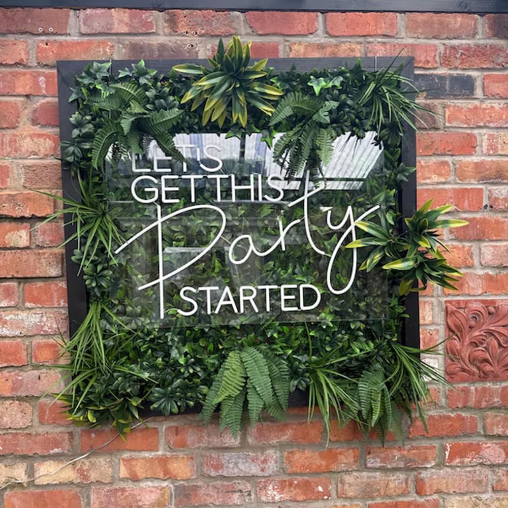 Let's Get This Party Started LED Neon Sign, Fall Home Bedroom Decor Neon Light UV Printing Autumn Party Garden Sign Thanksgiving Door Wall Décor Size:20x 13inches