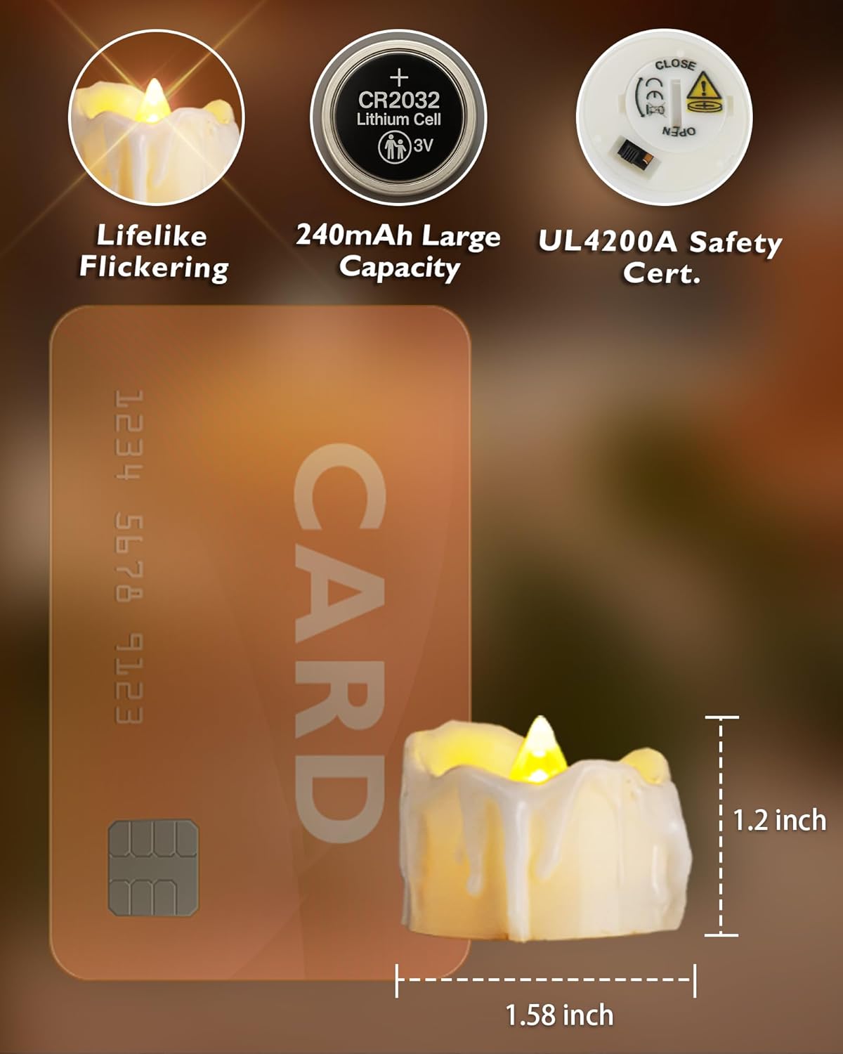 Homemory 12Pcs Timer Tea Lights, Flameless Flickering Auto Tea Lights Battery Operated, Auto-On 6 Hours and Off 18 Hours Everyday, Batteries Included, Long-Lasting, White Base, No Remote