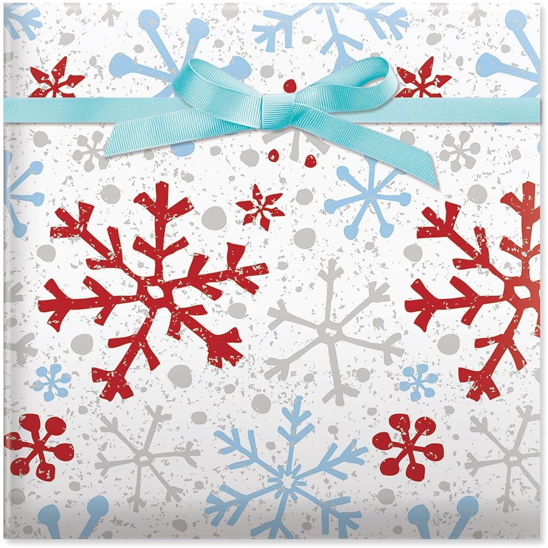 Current Crackle Snowflake Christmas Rolled Wrapping Paper - Premium Jumbo 23-Inch x 32-Foot Gift Wrap Roll, 61 Square Feet Total