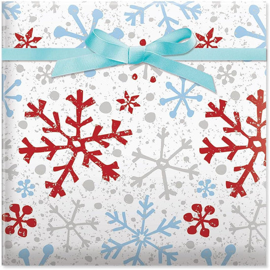 Current Crackle Snowflake Christmas Rolled Wrapping Paper - Premium Jumbo 23-Inch x 32-Foot Gift Wrap Roll, 61 Square Feet Total