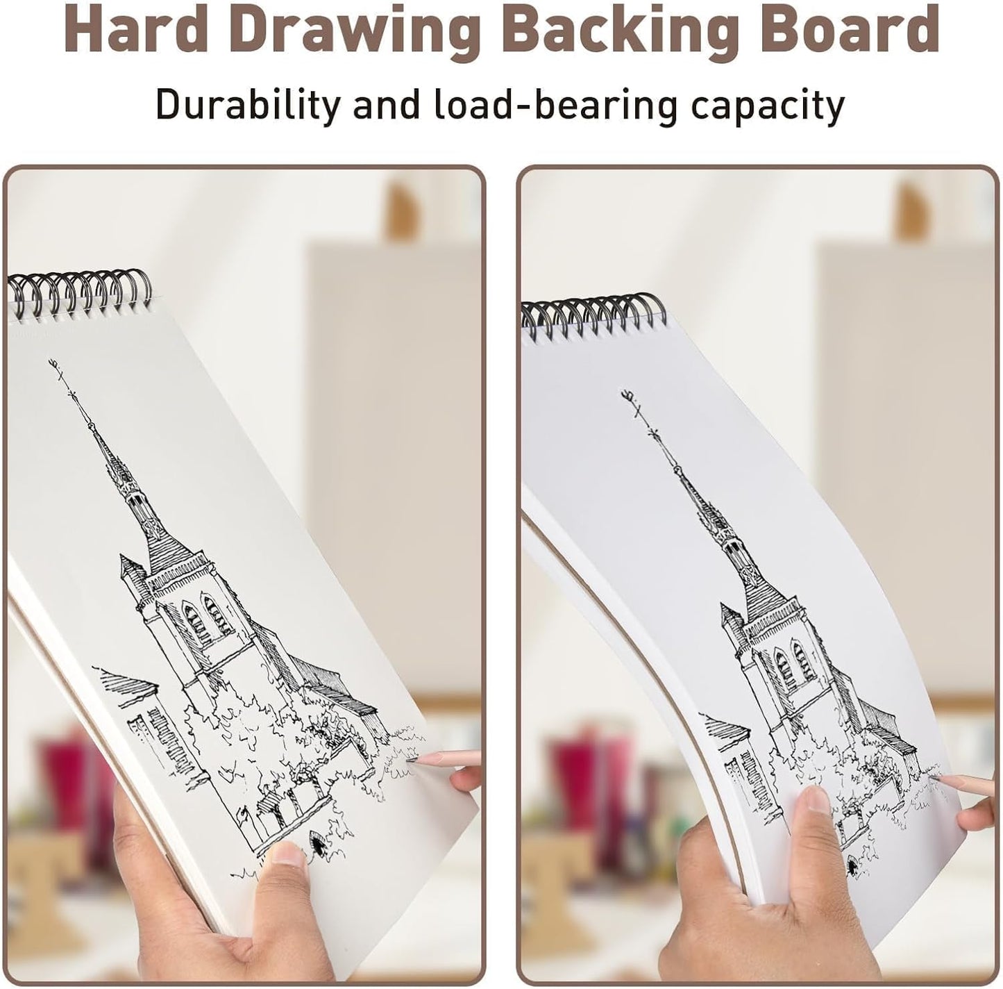 Umriox Small Sketchbook 5.5"x8.5", 3-Pack Sketch Pad (100 Sheets Each), Top Spiral Bound Sketchbook, Acid-Free Drawing Paper, Art Drawing Pad for Kids, Beginners and Students