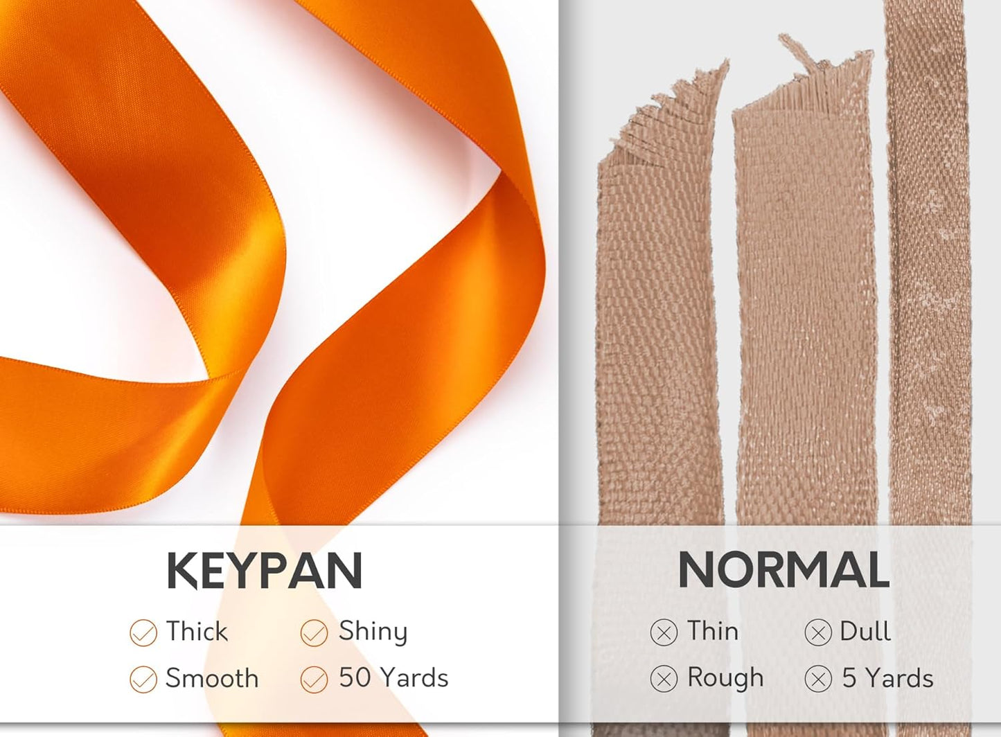 Orange Satin Ribbon 1-1/2 Inch x 50 Yards Double-Faced for Bows Crafts Gift Wrapping Christmas Flower Bouquet Fall Wedding