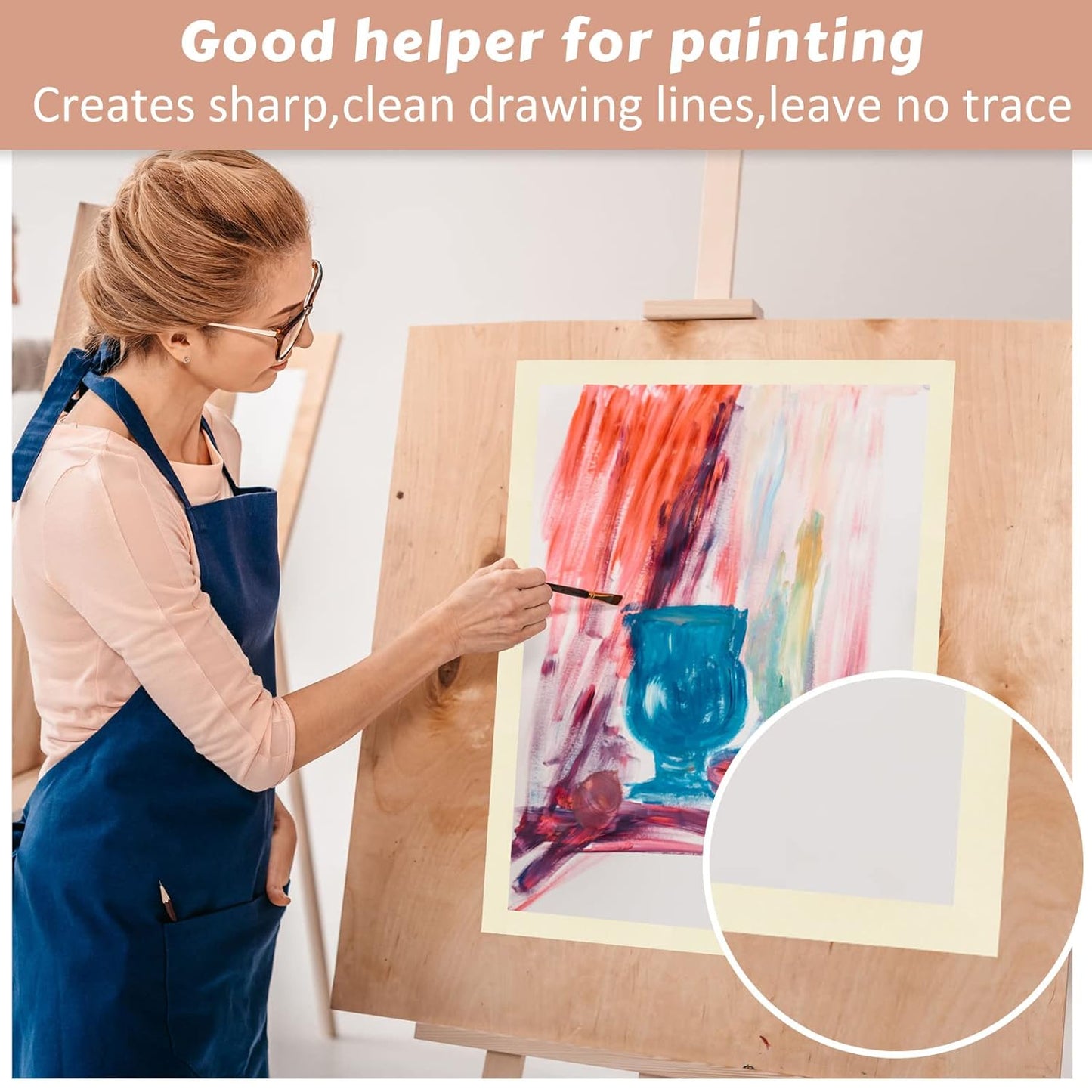 Masking Tape Bulk General Purpose Masking Painting Tape 55 Yards for Painting Home Office School Stationery Arts Crafts Basic Use, Easy Removal(30 Rolls,0.8 Inch)