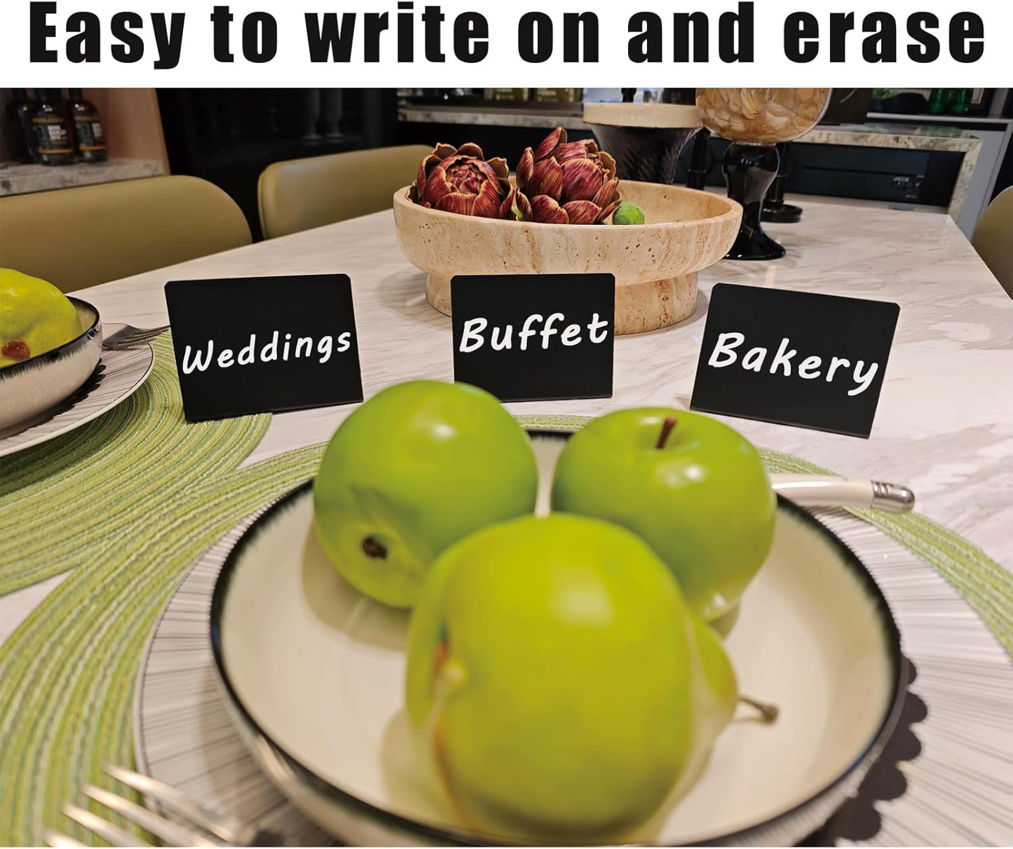 20 Pack Mini Chalkboard Signs,Food Labels for Party Buffet Weddings and Bakery Table Signs Small Chalkboard Sign Reusable Food Signs for Buffet Easy to Write On and Erase(4"x3")