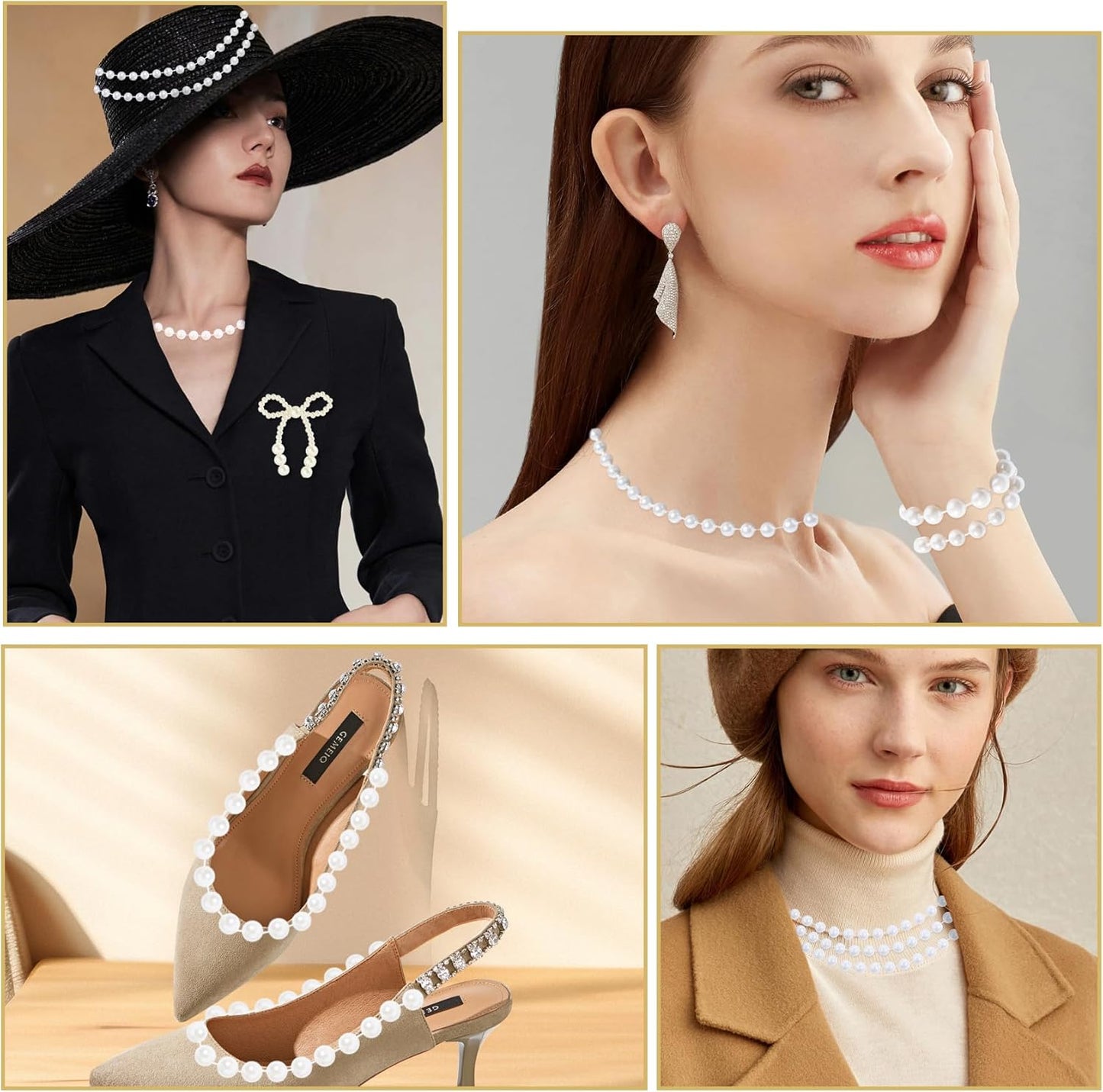 Pearls String Beads 33 Feet Crafts Faux Pearl Roll for Christmas Garland Flowers Wedding Party Jewelry Decoration(5mm White)