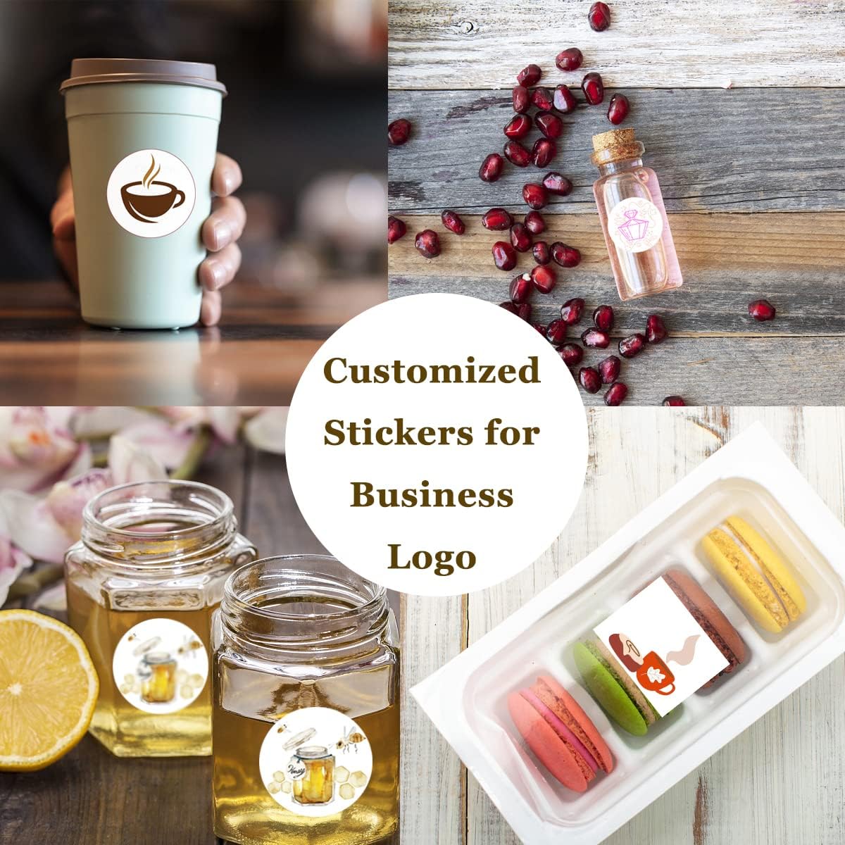 Custom Stickers 70-1000 Personalized Labels for Birthday Party Wedding, Customized Stickers for Business Logo(2-Rectangle)