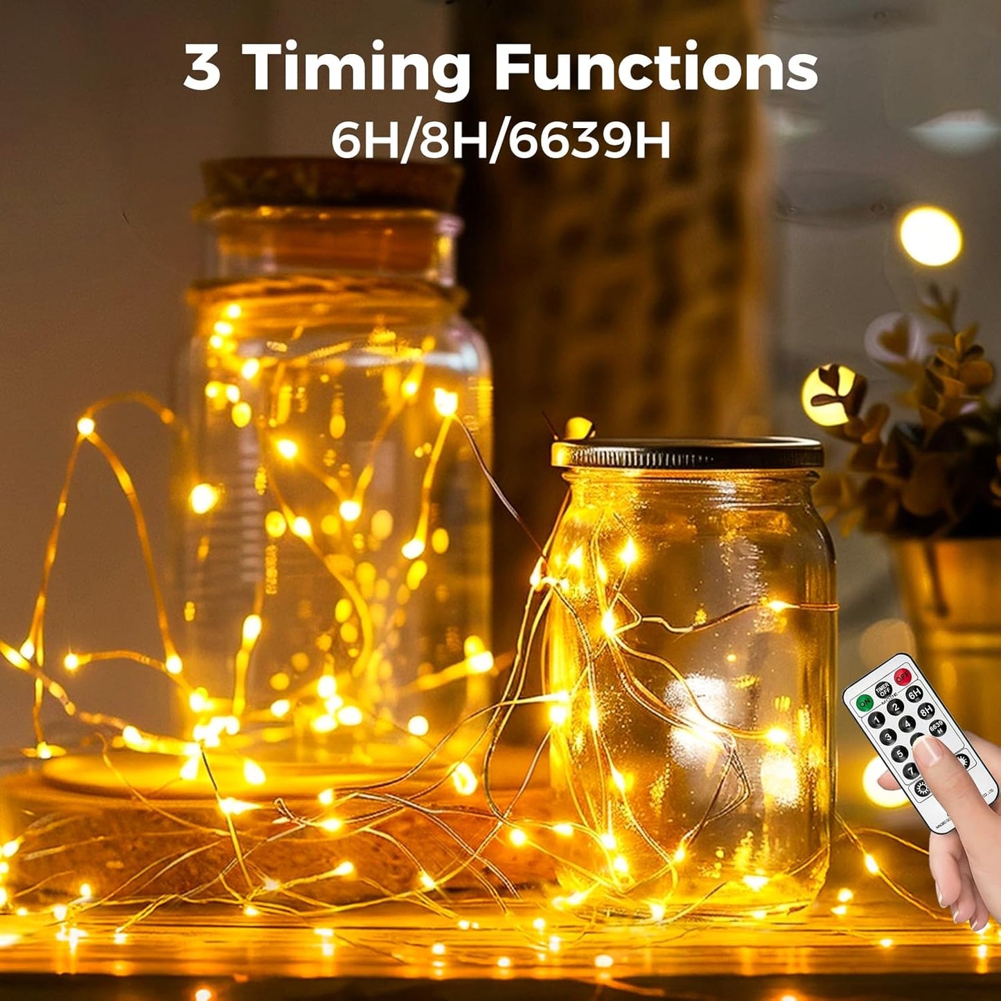 btfarm Fairy Lights Plug in with Remote, 165FT 500 LED Outdoor Twinkle Lights Waterproof with Timer, 8 Modes Indoor String Lights for Bedroom Patio Garden Wedding Christmas Decoration, Warm White