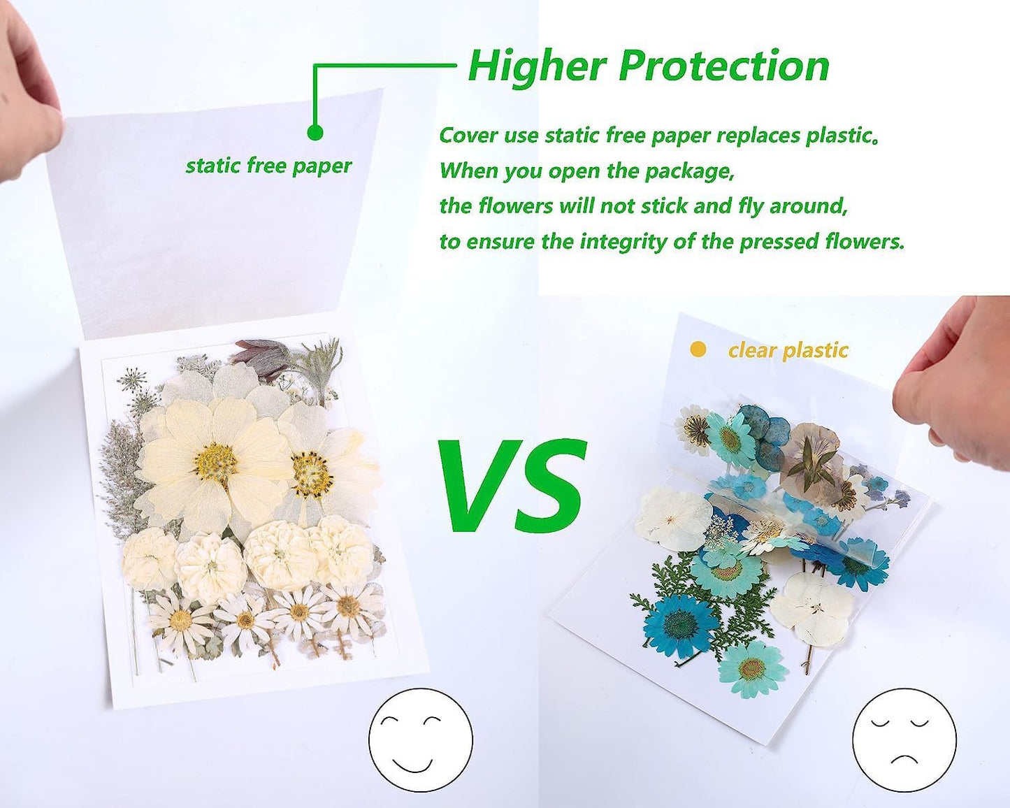 48PCS White Large Real Dried Pressed Flowers Leaves Natural Plant Herbarium for DIY Resin Mold Jewelry Making Craft (12 Styles)