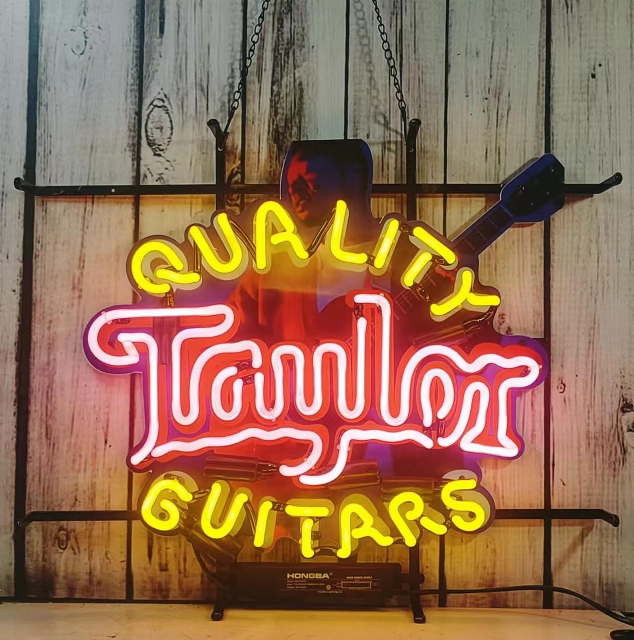 Neon Signs Bar Bedroom Sign Quality Guitar Wall Decor Man Cave Home Bar Pub Recreation Room Game Lights Windows Glass Wall Signs Party Birthday Bedroom Bedside Table Decoration Gifts 24 X 20 Inches