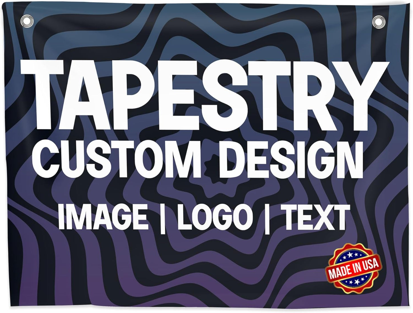 Personalized Tapestry by DreamController | Custom Wall Hanging for Home & Events | Add Your Photo, Text, or Logo | HD Printed Fabric | Made in the USA