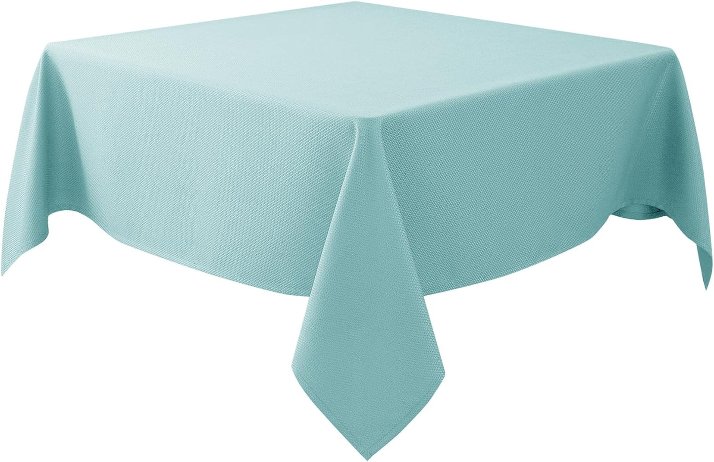 Biscaynebay Square Tablecloth 60x60 Inch-Auqa Blue Card Fabric Table Cover-Small Folding Table Cloths Linen Water Resistant for Kitchen Dining Picnic Patio Outdoor Party Restaurant Tables