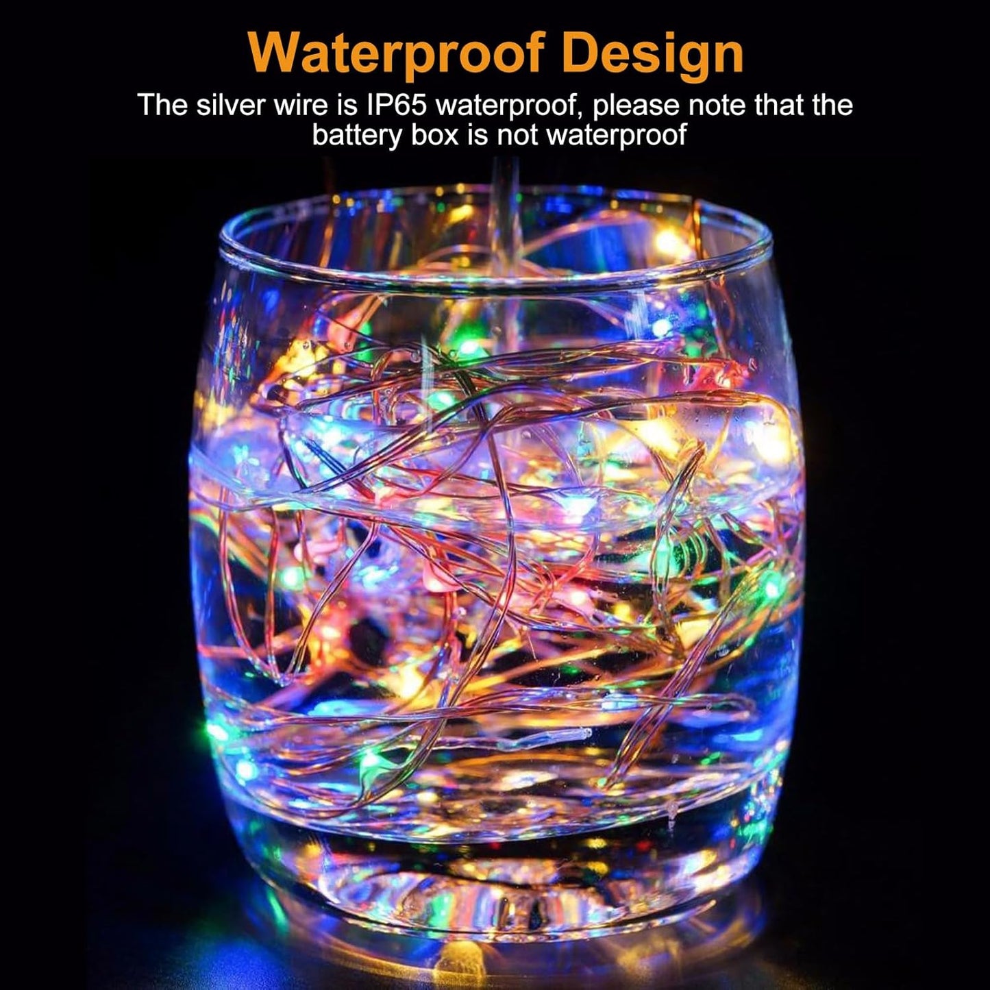 btfarm 18 Pack Fairy Lights Battery Operated [3 Modes], 7ft 20 Led Twinkle Lights String Lights Waterproof Bulk Small Mini Silver Wire for Mason Jars Vases Wedding Table Centerpiece, Multicolor