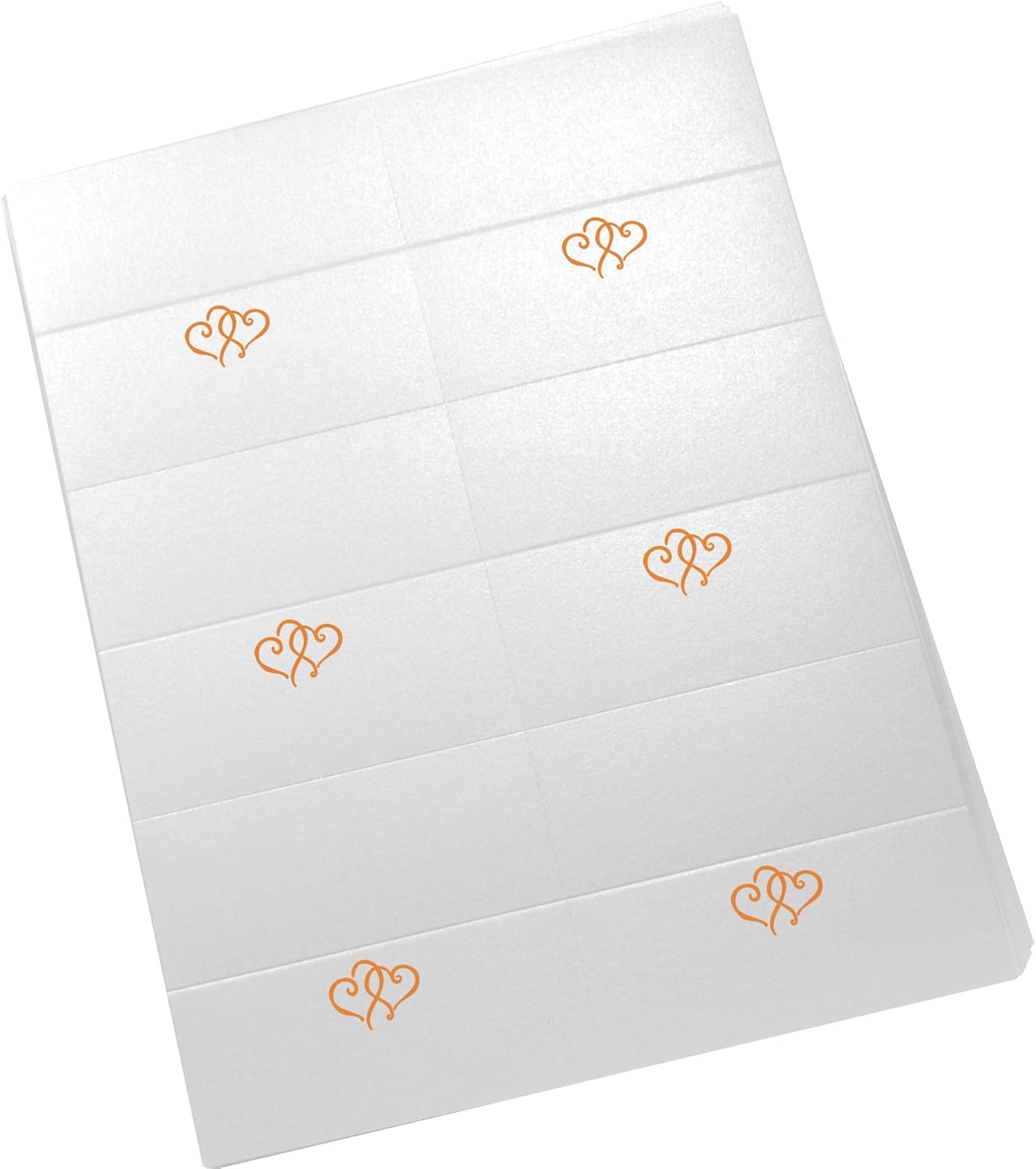 Linked Hearts Printable Place Cards, Orange (Choose Color), Set of 150 (25 Sheets), Laser & Inkjet Printers - Wedding, Party, Dinner, and Special Events - Made in the USA