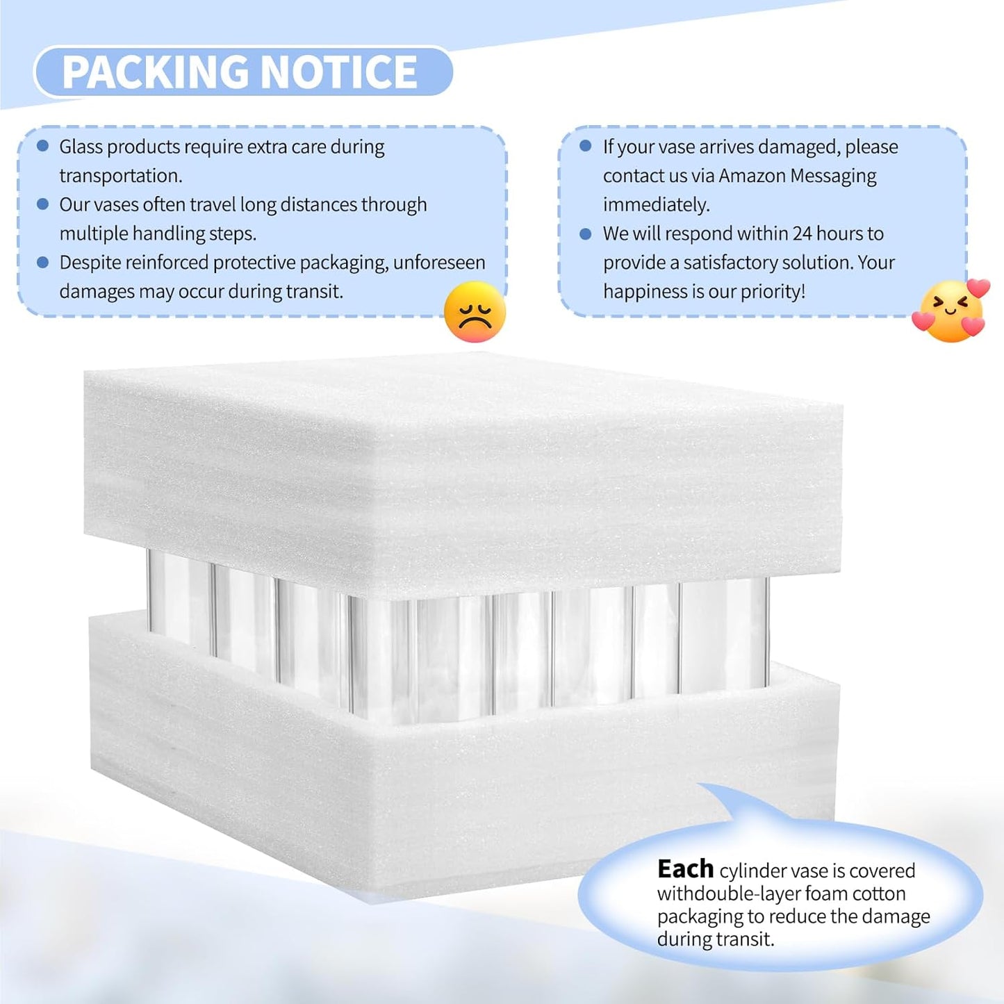 12Pack Glass Cylinder Vases for Centerpieces - 12 Inch Tall Flower Vase for Wedding Decorations, Floating Candle Holder Vase Bulk,Glass Hurricane Candle Holders for Table Shelf, Party, Home Decor