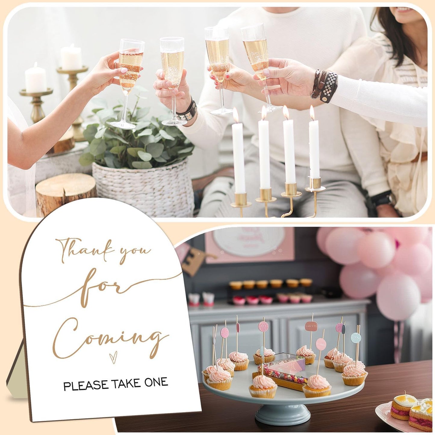 Thank You Sign for Guests, Bridal Shower Baby Shower Decoration Sign, Thank You for Coming Please Take One Sign, Wedding Shower Favors Sign, Birthday Party Decor Supplies, 9 * 11IN