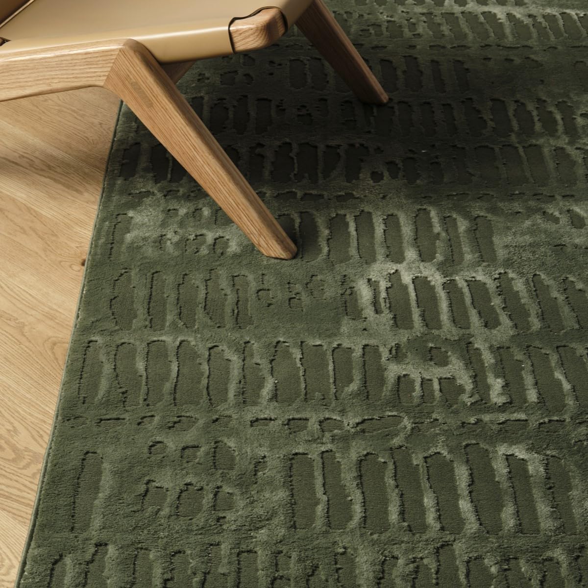 Revival Rugs Shell 10'6" x 14'3" Washable Area Rug for Living Room Bedroom - 100% Recycled Oeko-TEX Certified, Medium Pile, Green