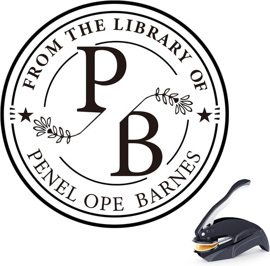 Custom Embosser Stamp - Personalized Book Embosser for Book Lovers, Readers, Home, Office & Library Collections (Letter-14)