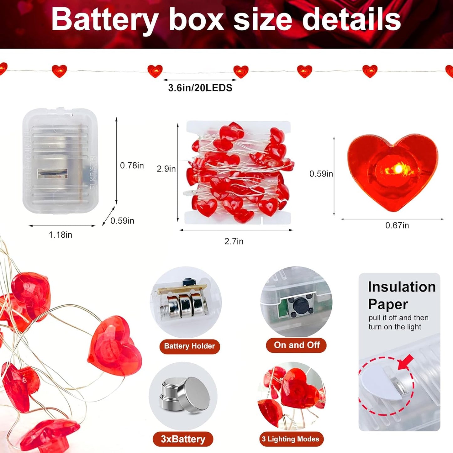 pozzolanas 4 Pack Led Fairy Lights Battery Operated String Lights, 7 ft 20 LED Waterproof Firefly Light on Silver Wire for Home Party Wedding Christmas Decorations