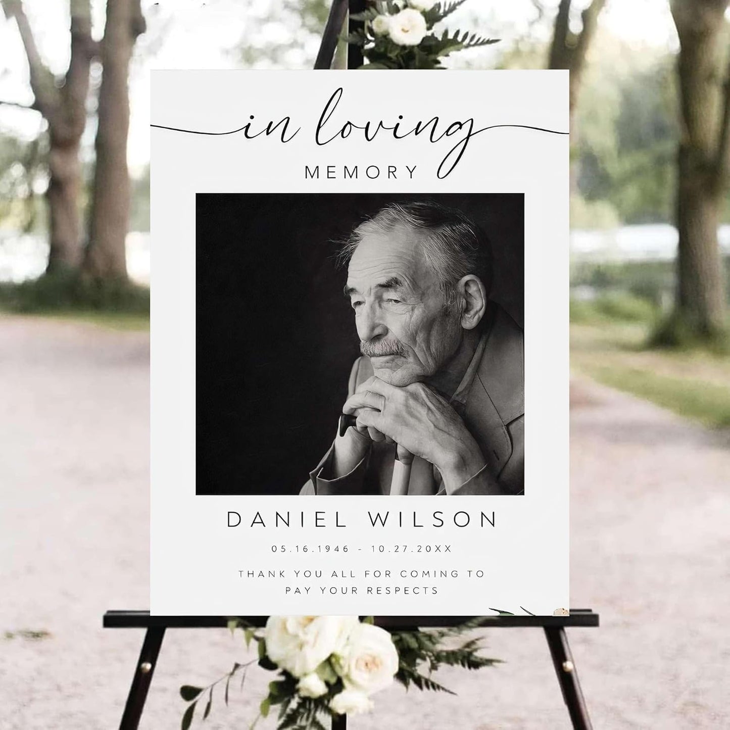 Personalized Funeral Welcome Signs, Celebration Of Life Yard Sign, Celebration Of Life Decoration, Custom Memorial Signs, Minimalist Celebrate of Lifes Sign With Photo, Memory Signage For Funerals #13