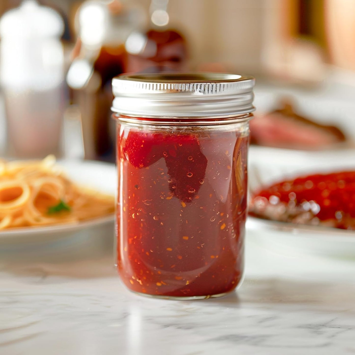 ComSaf Small Mason Jars 8 oz - 6 Pack, Regular Mouth Mason Jar with Lids and Seal Bands, Small Glass Canning Jar for Spice, Jam, Honey, Jelly, Dessert, Shower Wedding Favors, DIY Candles Decor