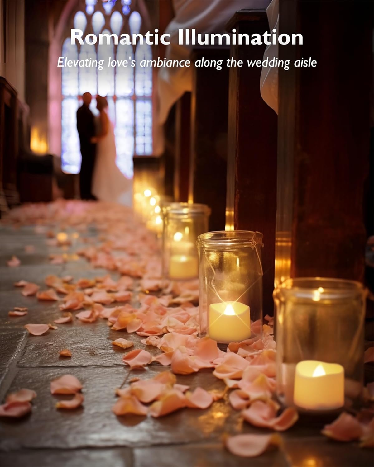 Homemory 72-Pack Novelty Flickering Flameless Tea Lights, 200+Hours Battery Operated, Fake Electric LED Votive Candles for Small Wedding Table Centerpieces, Proposals, Anniversaries